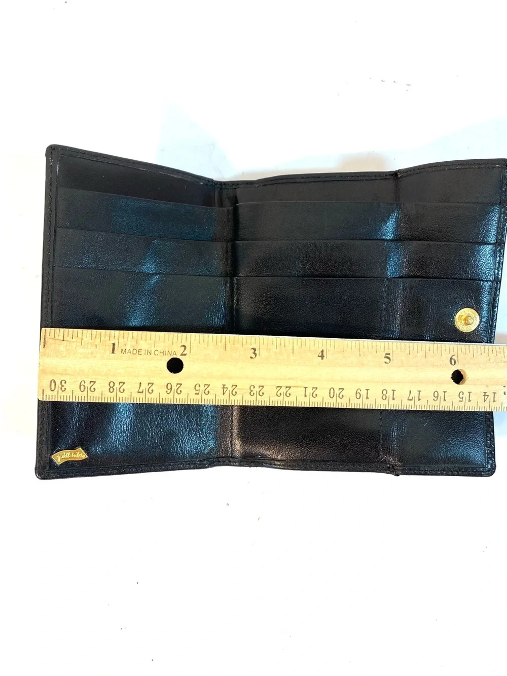 Vtg JUDITH LEIBER Black Woven Jacquard Kiss Lock Coin Purse Wallet